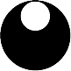s/w-Grafik: Kleiner weißer Kreis oben in großem schwarzen Kreis