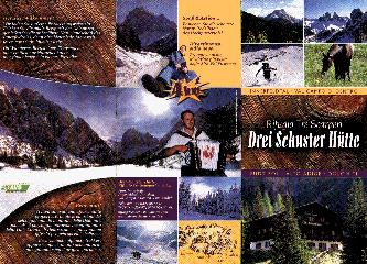 Drei Schuster Hütte (Faltblatt Vorderseite)