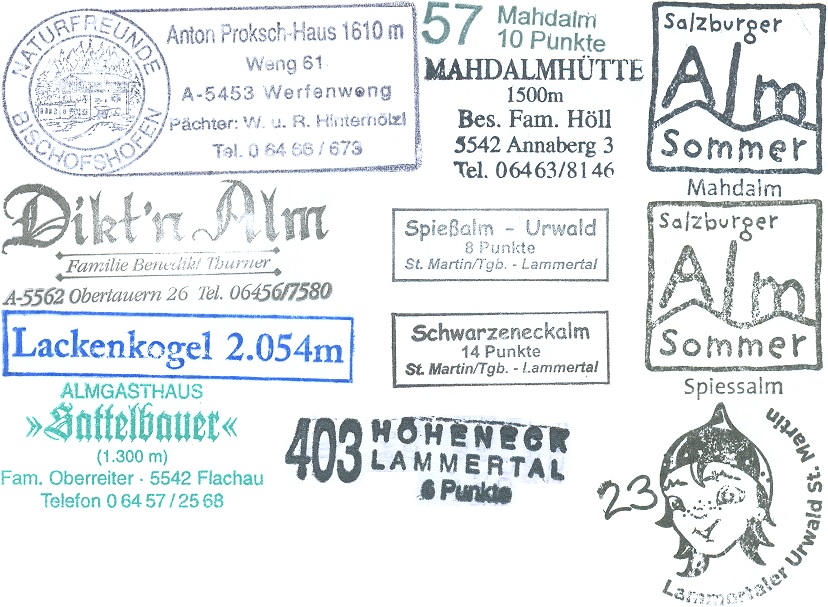 Stempel von den Touren