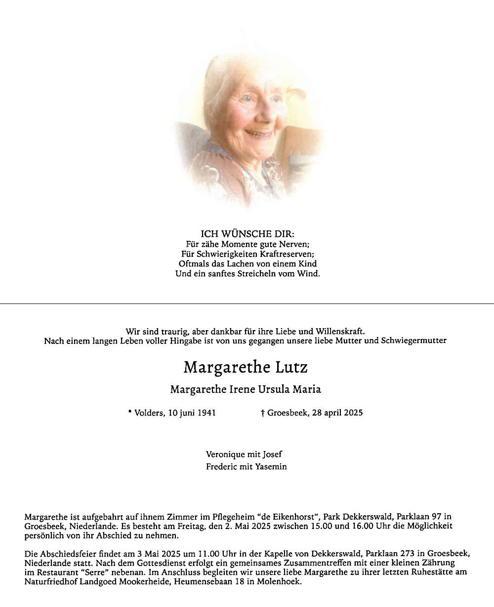Parte von Margarethe Lutz